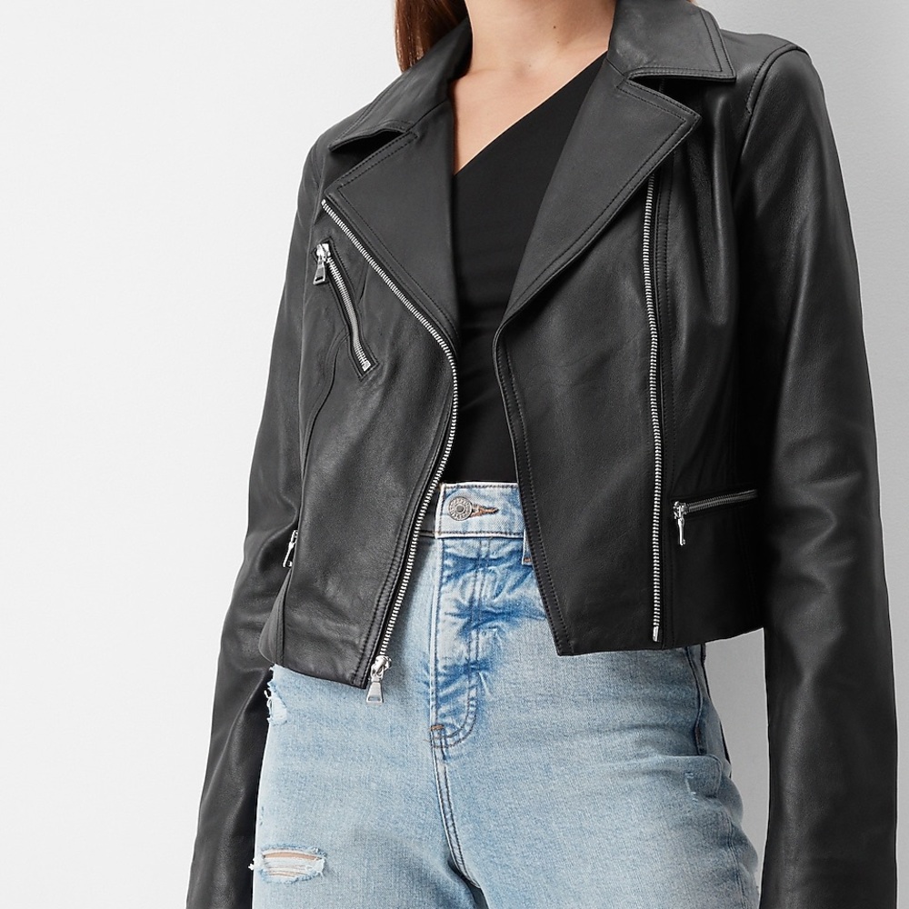 Express Genuine Leather Moto Jacket